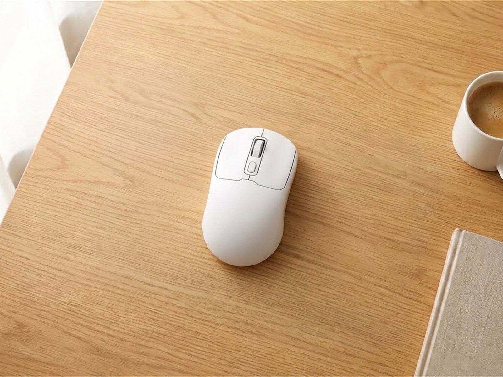 Wireless mouse — On the desk · from above