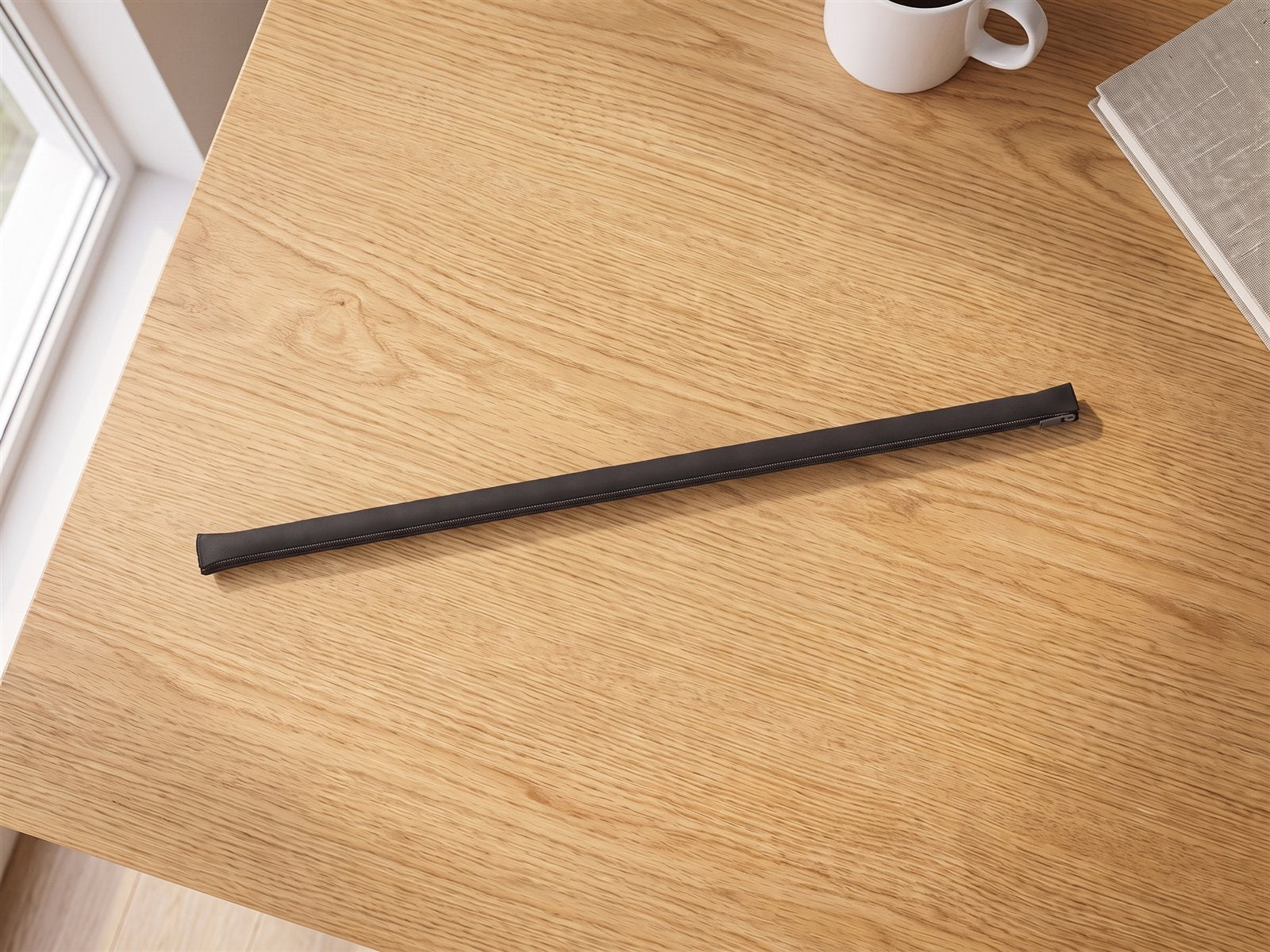 Cable sleeve — On the desk · from above