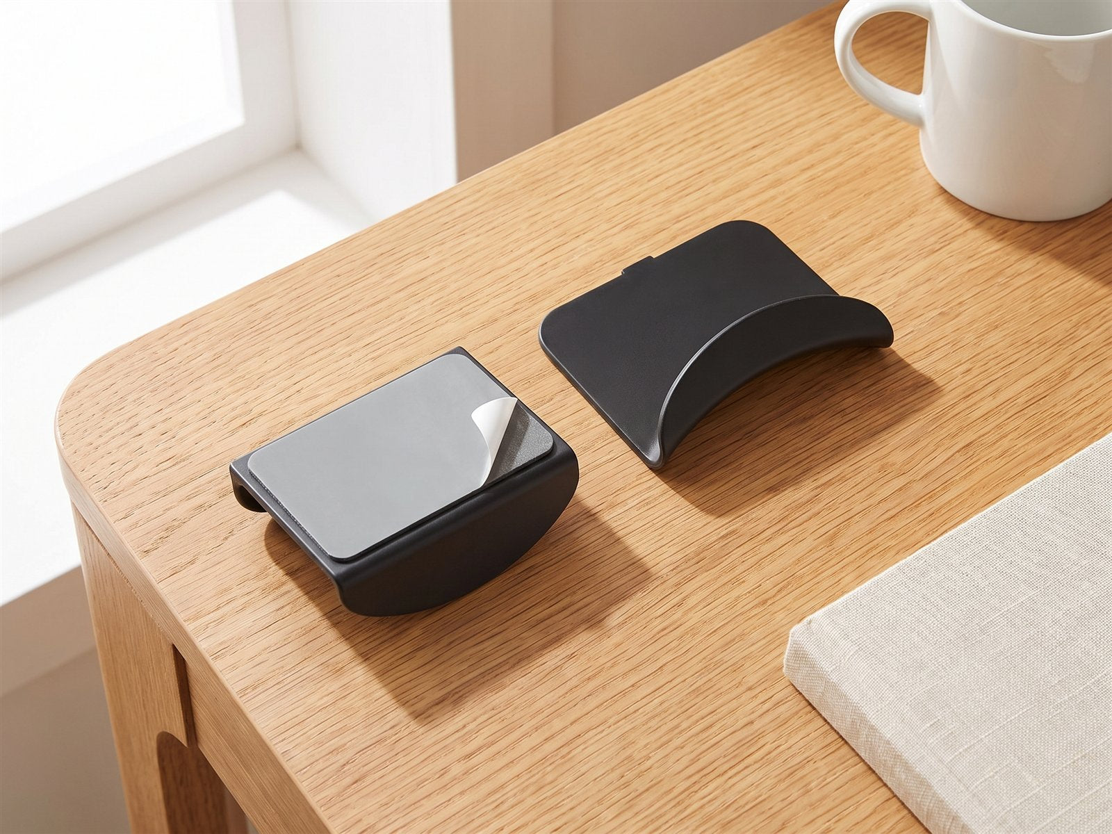 Headphone hook — On the desk · from above