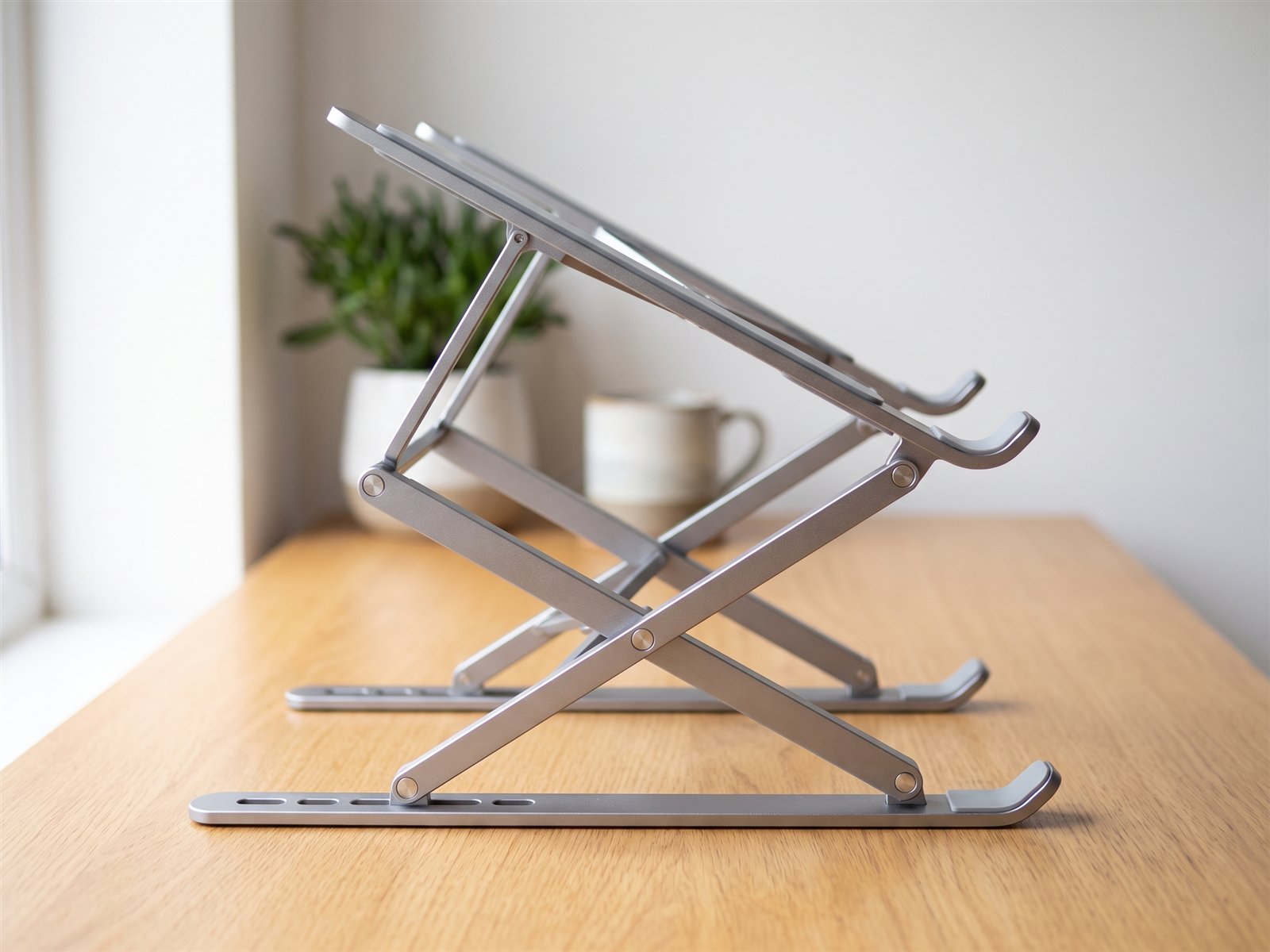 Laptop stand — On the desk · front