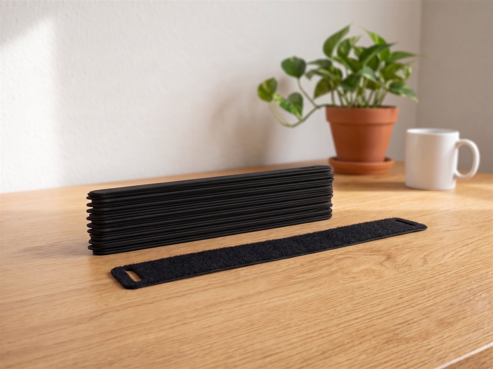 Velcro ties — On the desk · front