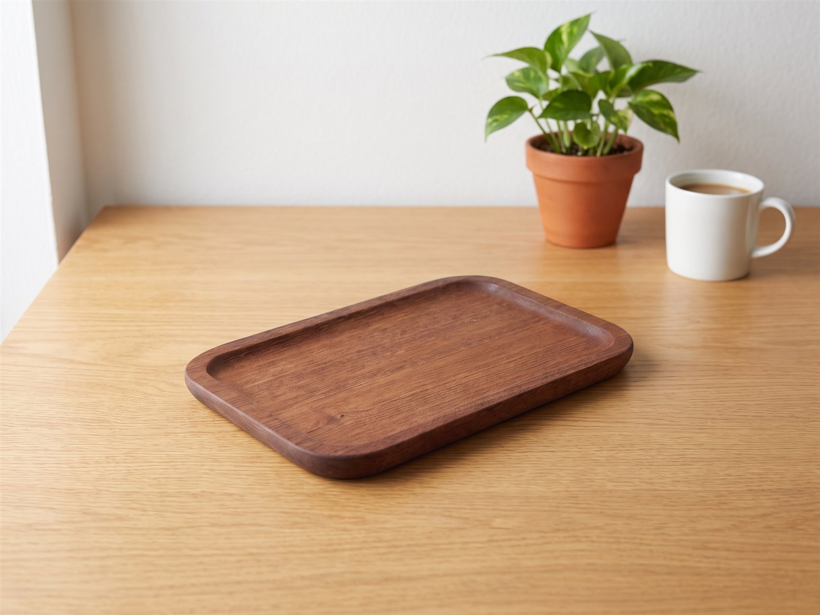Wooden tray — Solid walnut · 20 × 13 cm